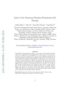 Limit of the Maximum Random Permutation Set Entropy