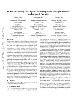 TRAD: Enhancing LLM Agents with Step-Wise Thought Retrieval and Aligned
  Decision