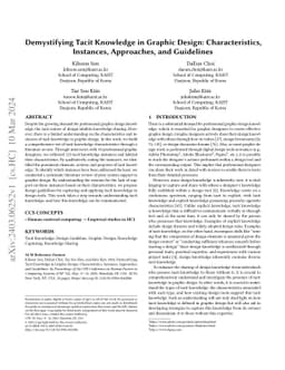 Demystifying Tacit Knowledge in Graphic Design: Characteristics,
  Instances, Approaches, and Guidelines