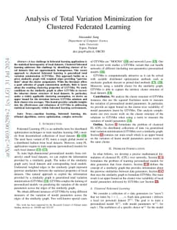 Analysis of Total Variation Minimization for Clustered Federated
  Learning