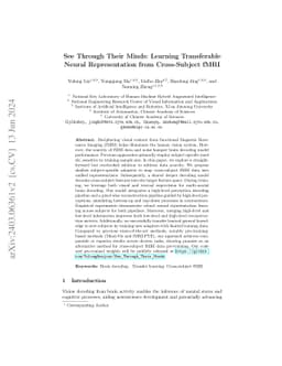 See Through Their Minds: Learning Transferable Neural Representation
  from Cross-Subject fMRI