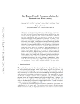 Pre-Trained Model Recommendation for Downstream Fine-tuning