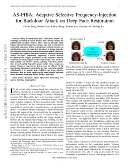 AS-FIBA: Adaptive Selective Frequency-Injection for Backdoor Attack on Deep Face Restoration