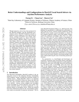 Better Understandings and Configurations in MaxSAT Local Search Solvers via Anytime Performance Analysis