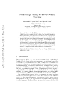 Self-Sovereign Identity for Electric Vehicle Charging