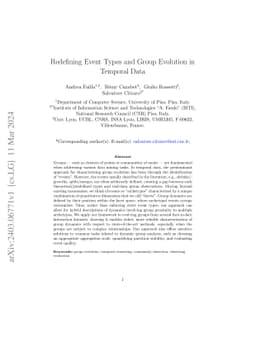 Redefining Event Types and Group Evolution in Temporal Data