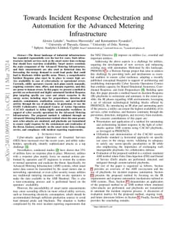 Towards Incident Response Orchestration and Automation for the Advanced
  Metering Infrastructure