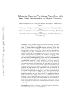 Enhancing Quantum Variational Algorithms with Zero Noise Extrapolation
  via Neural Networks
