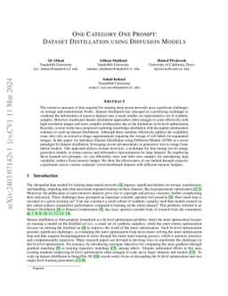 One Category One Prompt: Dataset Distillation using Diffusion Models