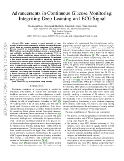 Advancements in Continuous Glucose Monitoring: Integrating Deep Learning
  and ECG Signal