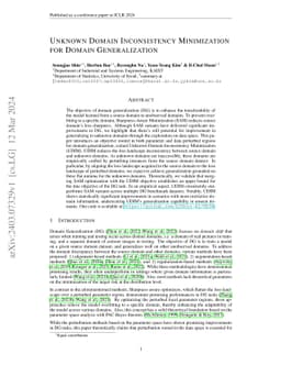 Unknown Domain Inconsistency Minimization for Domain Generalization