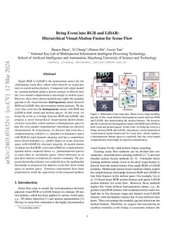 Bring Event into RGB and LiDAR: Hierarchical Visual-Motion Fusion for
  Scene Flow