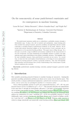 On the Nonconvexity of Push-Forward Constraints and Its Consequences in Machine Learning
