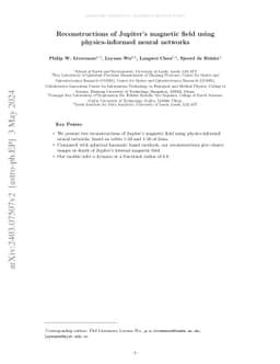 Reconstructions of Jupiter's magnetic field using physics informed
  neural networks