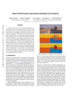 Open-World Semantic Segmentation Including Class Similarity