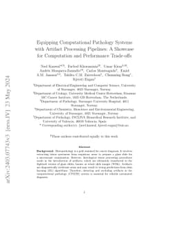 Equipping Computational Pathology Systems with Artifact Processing
  Pipelines: A Showcase for Computation and Performance Trade-offs