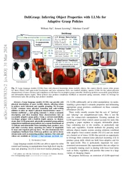 DeliGrasp: Inferring Object Properties with LLMs for Adaptive Grasp
  Policies