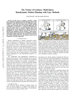 The Virtues of Laziness: Multi-Query Kinodynamic Motion Planning with
  Lazy Methods