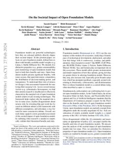 On the Societal Impact of Open Foundation Models