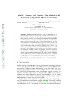 Motifs, Phrases, and Beyond: The Modelling of Structure in Symbolic
  Music Generation