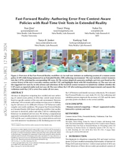 Fast-Forward Reality: Authoring Error-Free Context-Aware Policies with
  Real-Time Unit Tests in Extended Reality