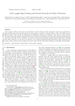 Aedes aegypti Egg Counting with Neural Networks for Object Detection