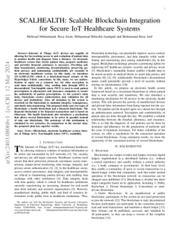 SCALHEALTH: Scalable Blockchain Integration for Secure IoT Healthcare
  Systems