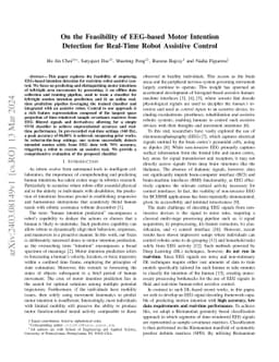 On the Feasibility of EEG-based Motor Intention Detection for Real-Time
  Robot Assistive Control