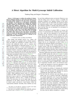 A Direct Algorithm for Multi-Gyroscope Infield Calibration