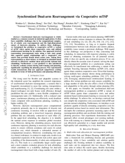 Synchronized Dual-arm Rearrangement via Cooperative mTSP