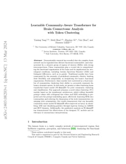 Learnable Community-Aware Transformer for Brain Connectome Analysis with
  Token Clustering
