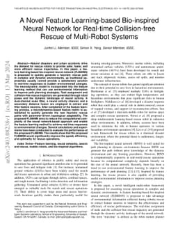 A Novel Feature Learning-based Bio-inspired Neural Network for Real-time
  Collision-free Rescue of Multi-Robot Systems