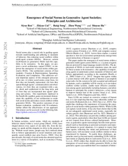 Emergence of Social Norms in Generative Agent Societies: Principles and
  Architecture