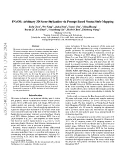 PNeSM: Arbitrary 3D Scene Stylization via Prompt-Based Neural Style
  Mapping