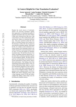 Is Context Helpful for Chat Translation Evaluation?