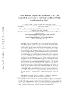 From human experts to machines: An LLM supported approach to ontology
  and knowledge graph construction