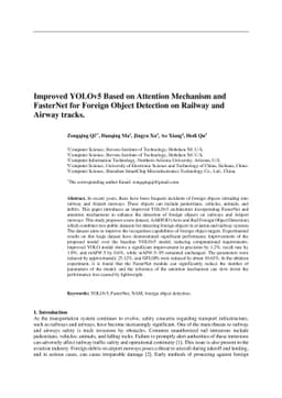 Improved YOLOv5 Based on Attention Mechanism and FasterNet for Foreign
  Object Detection on Railway and Airway tracks