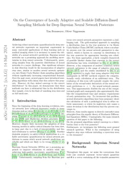 On the Convergence of Locally Adaptive and Scalable Diffusion-Based
  Sampling Methods for Deep Bayesian Neural Network Posteriors