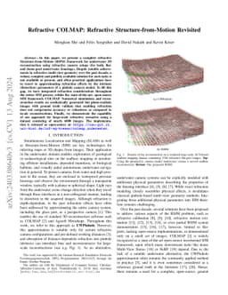 Refractive COLMAP: Refractive Structure-from-Motion Revisited