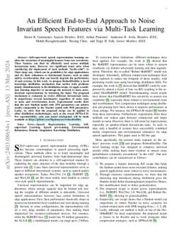 An Efficient End-to-End Approach to Noise Invariant Speech Features via
  Multi-Task Learning