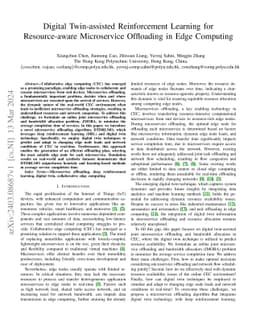 Digital Twin-assisted Reinforcement Learning for Resource-aware
  Microservice Offloading in Edge Computing