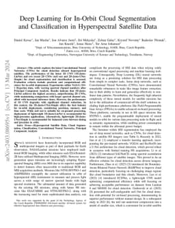 Deep Learning for In-Orbit Cloud Segmentation and Classification in
  Hyperspectral Satellite Data