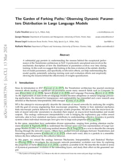 The Garden of Forking Paths: Observing Dynamic Parameters Distribution
  in Large Language Models