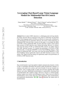 Leveraging Chat-Based Large Vision Language Models for Multimodal
  Out-Of-Context Detection