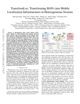 TransformLoc: Transforming MAVs into Mobile Localization Infrastructures
  in Heterogeneous Swarms