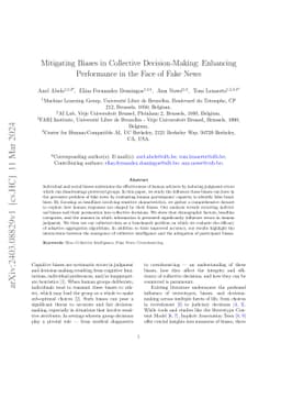 Mitigating Biases in Collective Decision-Making: Enhancing Performance
  in the Face of Fake News
