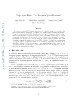Majority-of-Three: The Simplest Optimal Learner?