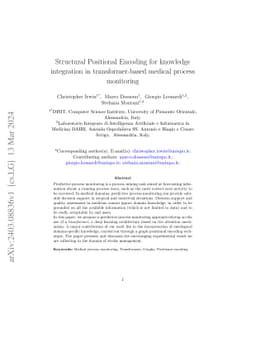 Structural Positional Encoding for knowledge integration in
  transformer-based medical process monitoring