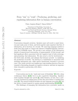 From "um" to "yeah": Producing, predicting, and regulating information
  flow in human conversation