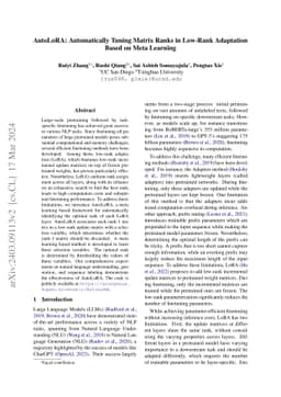 AutoLoRA: Automatically Tuning Matrix Ranks in Low-Rank Adaptation Based
  on Meta Learning